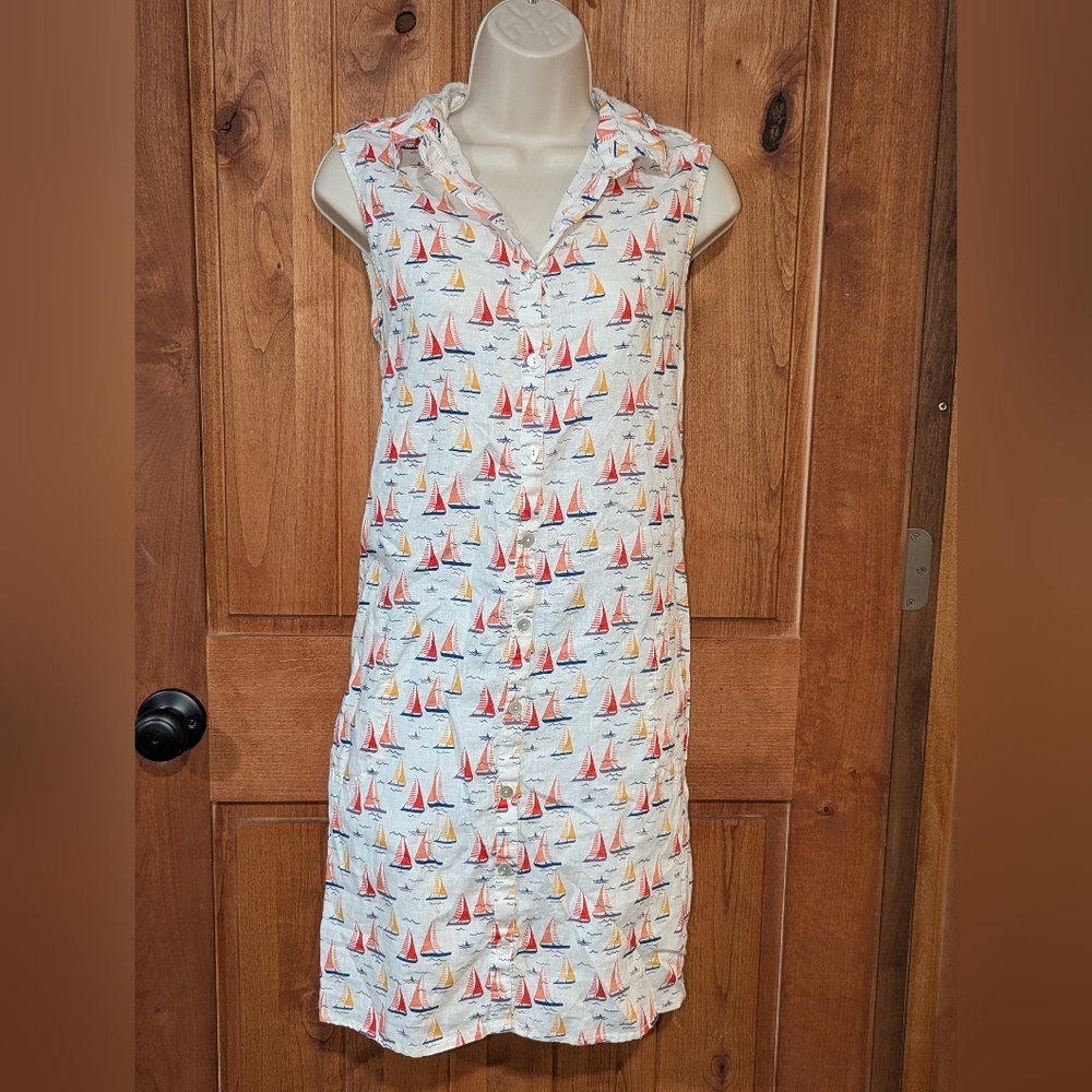 Cynthia Rowley Sailboat‎ Print Linen Sun Dress